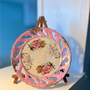 Pink and Gold vintage Plate